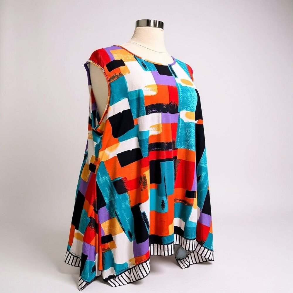 Serengeti Geometric Multi-Colored Block Tunic – $15 - Picture 2 of 8